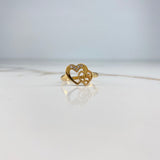 Anillo 15s Corazones 2gr / T6 / Circones Blancos Oro Amarillo &