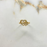 Anillo 15s Corazones 2gr / T6 / Circones Blancos Oro Amarillo &