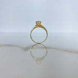 Anillo Solitario Mariposa 2.3gr / T5 3/4 / Circones Blancos Oro Amarillo &