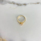 Anillo Solitario Mariposa 2.3gr / T5 3/4 / Circones Blancos Oro Amarillo &