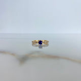 Anillo Solitario 2.1gr / T6 / Circones Blancos Azul Oro Amarillo &