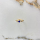 Anillo Solitario 2.1gr / T6 / Circones Blancos Azul Oro Amarillo &