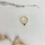 Anillo Solitario 2.1gr / T6 / Circones Blancos Azul Oro Amarillo &