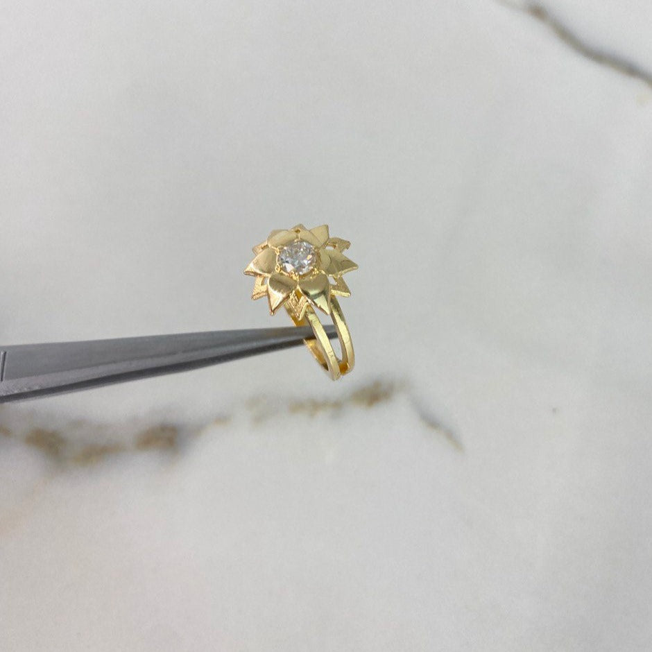 Anillo Solitario Girasol 4 6gr Talla 5 25 18K Oro Nacional