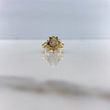 Anillo Solitario Girasol 4.6gr / T5 1/4 / Diamante 27pts Oro Amarillo (Joya) $