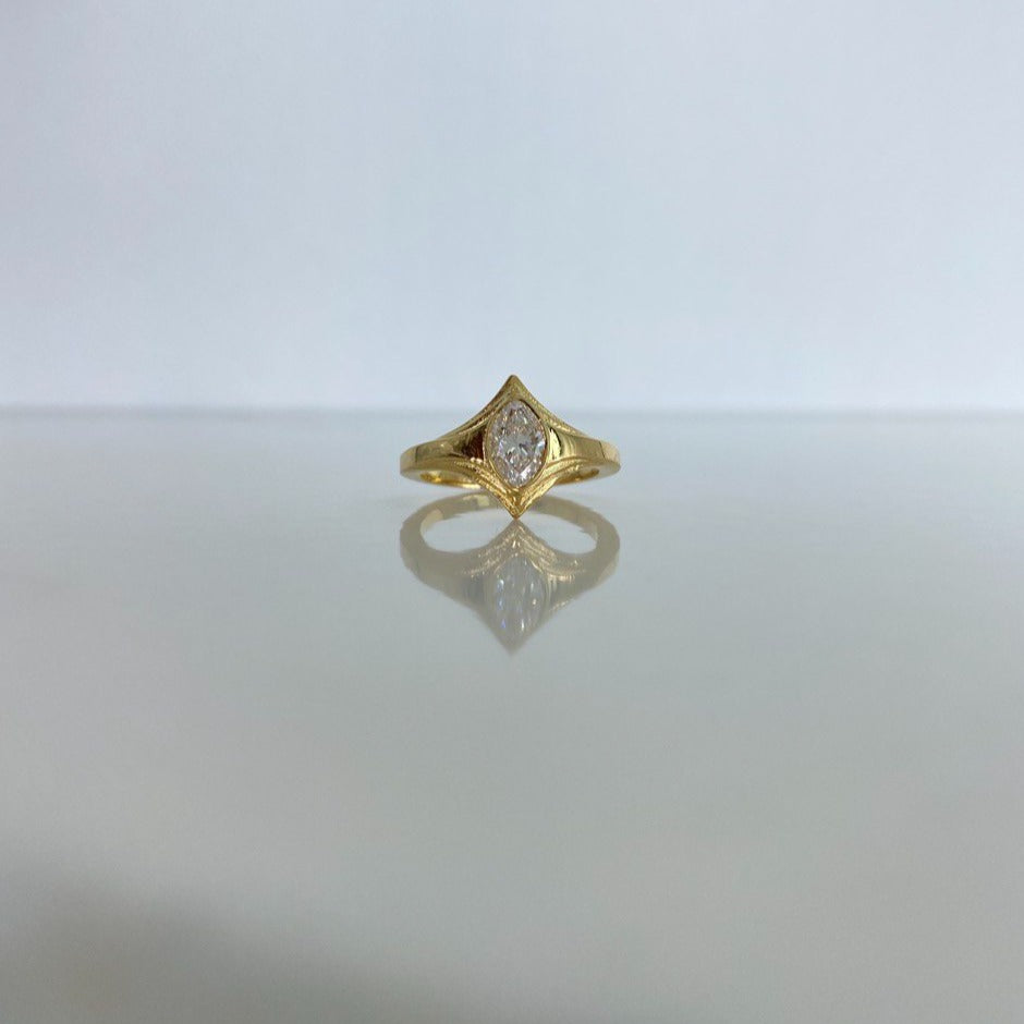 Anillo Solitario Ovalado 5gr / T6 / Diamante 60pts Oro Amarillo (Joya) $