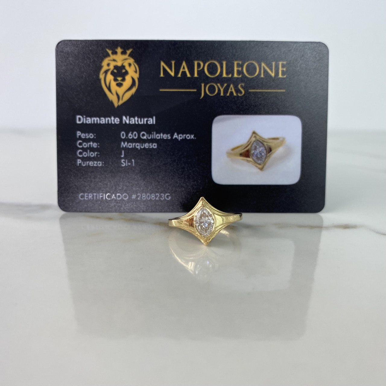 Anillo Solitario Ovalado 5gr / T6 / Diamante 60pts Oro Amarillo (Joya) $