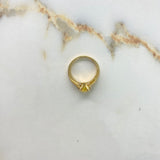 Anillo Dos Lineas 5.05gr / T5 3/4 / Diamante Amarillo 50pts Oro Amarillo (Joya) $