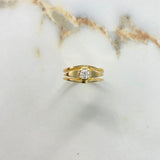 Anillo Tres Lineas 5.45gr / T6 / Diamante 28pts Oro Amarillo (Joya) $