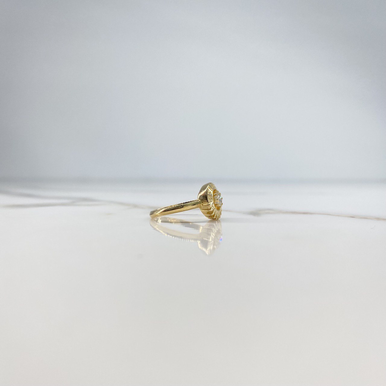 Anillo BV 4.08gr / T5 1/4 / Diamante 25pts Oro Amarillo (Joya) &