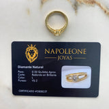 Anillo Solitario Dos Lineas 5.28gr / T6 / Diamante 50pts Oro Amarillo (Joya Oferta) &