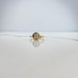 Anillo Solitario Halo 4.18gr / T5 / Diamante 50pts Oro Amarillo (Joya Oferta) &