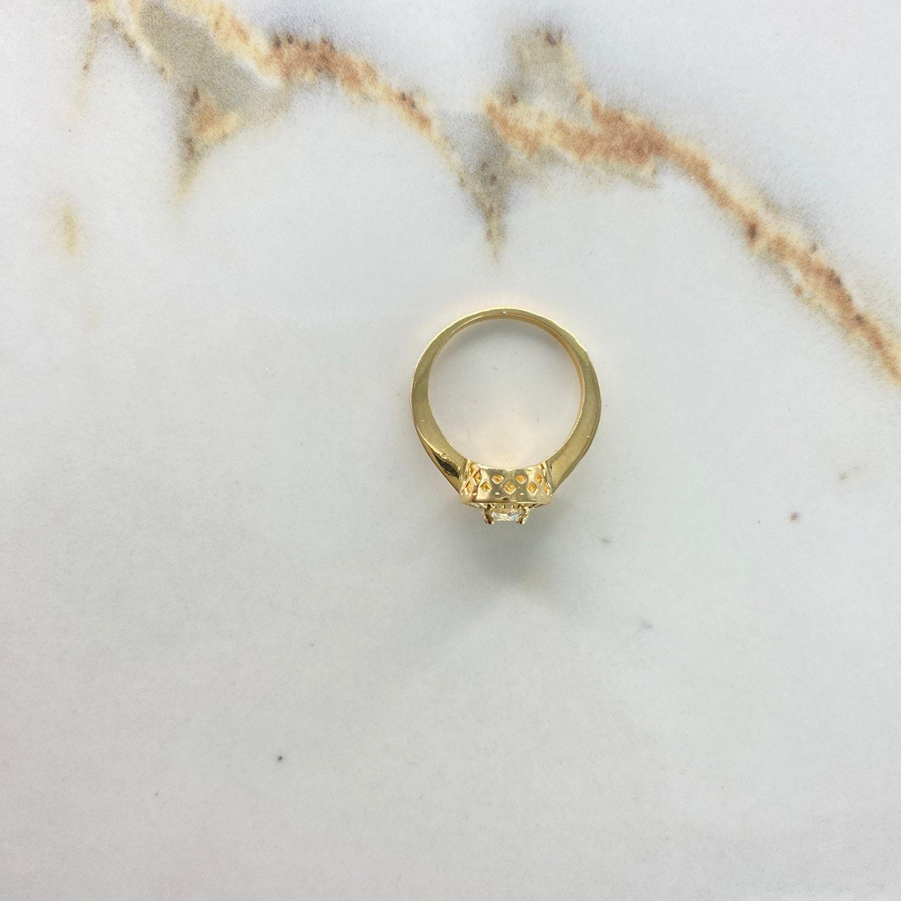 Anillo Solitario Halo 4.18gr / T5 / Diamante 50pts Oro Amarillo (Joya Oferta) &