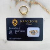 Anillo Solitario Halo 4.18gr / T5 / Diamante 50pts Oro Amarillo (Joya Oferta) &