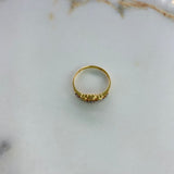 Anillo Corazones 15s 2.05gr / T7 1/4 / Circones Blancos Oro Amarillo &