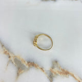 Anillo Tres Corazones 2.55gr / T7 1/4 / Circones Blancos Oro Amarillo &