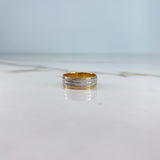 Anillo Argolla 3.75gr / T6 1/2 / Relieve Dos Oros Amarillo Blanco &