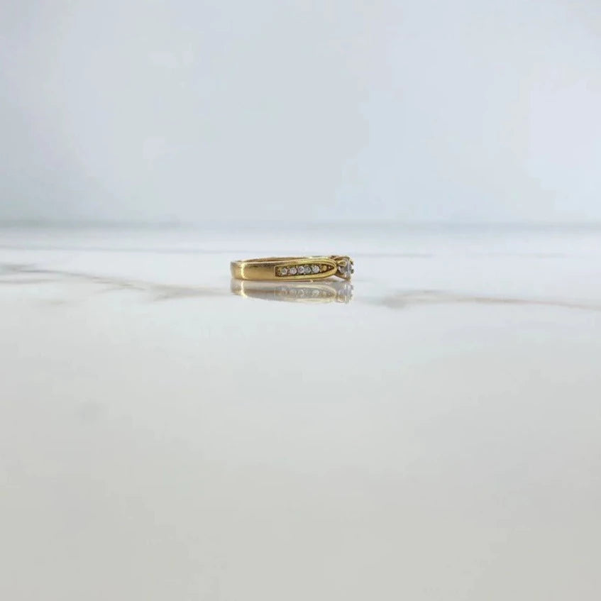 Anillo Puente 3gr / T5 3/4 / Circones Blancos Oro Amarillo &