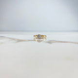 Anillo Solitario 2.6gr / T7 / Circon Blanco Oro Amarillo &