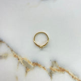 Anillo Entrelazado 1.9gr / T6 3/4 / Circones Blancos Oro Amarillo &