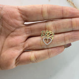 Dije Arbol Corazon 1.85gr / 1.5cm / Circones Verdes Blancos Oro Amarillo &