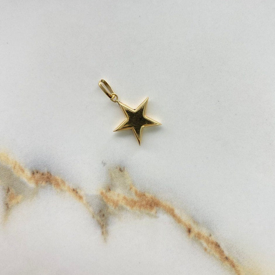 Dije Estrella 0.8gr / 2.2cm / Troquelado Oro Amarillo &