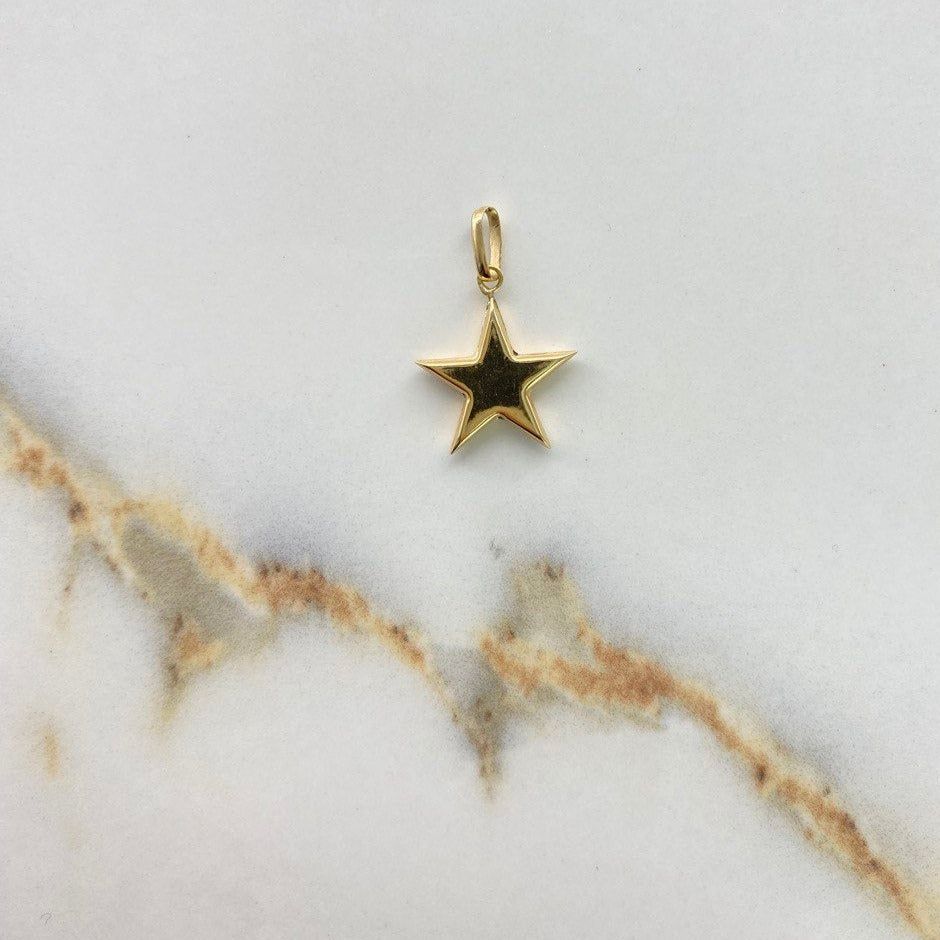 Dije Estrella 0.75gr / 2.2cm / Troquelado Oro Amarillo &