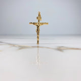 Dije Cruz Cristo 1.6gr / 4.5cm / Plana Lisa Oro Amarillo &