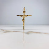 Dije Cruz Cristo 1.95gr / 5cm / Plana Lisa Oro Amarillo &