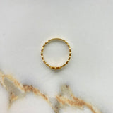 Anillo Corona  1.4gr / T7 1/2 / Lisa Circones Blancos Oro Amarillo &