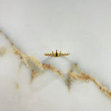 Anillo Corona  1.4gr / T7 1/2 / Lisa Circones Blancos Oro Amarillo &