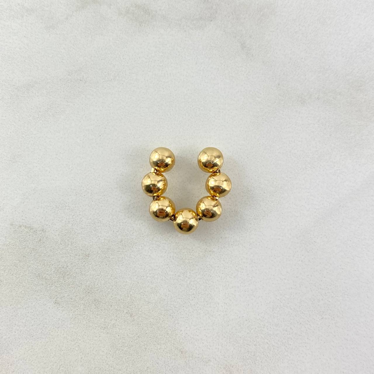 Piercing Earcuff Simulador 1.8gr / 1.5cm / 5mm Bolas Lisas Oro Amarillo (Joya)