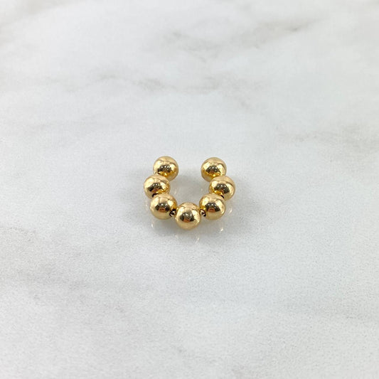 Piercing Earcuff Simulador 1.85gr / 1.5cm / 5mm Bolas Lisas Oro Amarillo (Joya)