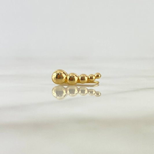 Piercing Earcuff Simulador 0.6gr / 1.8cm / 6mm-2mm Cascabel de Bolas Lisas Oro Amarillo (Joya) ©