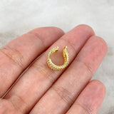 Piercing Earcuff Simulador 1.3gr / 1.3cm / Abrazo de Corazon Oro Amarillo (Joya)