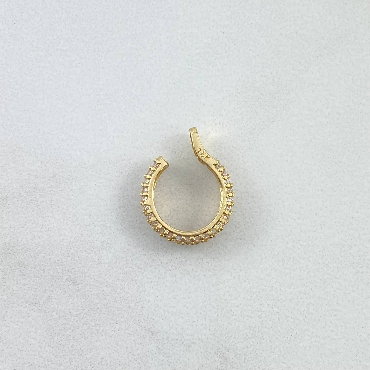 Piercing Earcuff Simulador 1.1gr / 1.2cm / Abrazo Curvo Oro Amarillo (Joya)