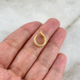 Piercing Earcuff Simulador 1.15gr / 1.2cm / Abrazo Curvo Oro Amarillo (Joya)