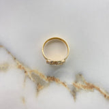 Anillo Herradura Caballo 5.85gr / T11 / Circones Blancos Oro Amarillo &