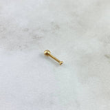 Piercing Tornillo 0.25gr / 0.7cm / 3mm Circon Blanco Oro Amarillo (Joya) ©