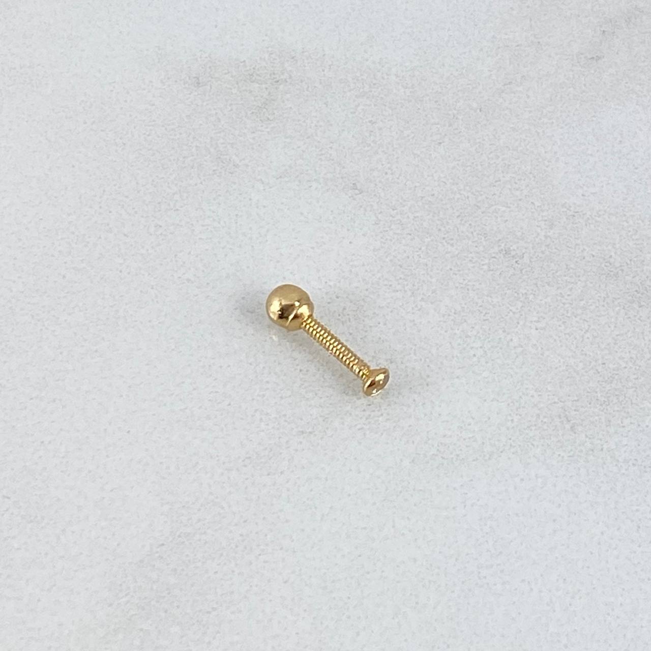 Piercing Tornillo 0.2gr / 0.8cm / 2mm Circon Blanco Oro Amarillo (Joya)