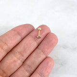 Piercing Tornillo 0.35gr / 0.7cm / 4mm Circon Blanco Oro Amarillo (Joya)