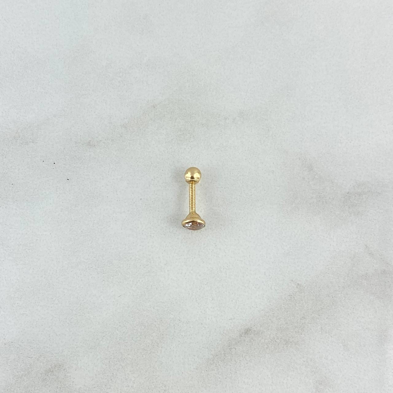 Piercing Tornillo 0.35gr / 0.7cm / 5mm Circon Blanco Oro Amarillo (Joya)