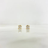 Topos Bisel Cuadrado 0.9gr / 5mm Circon Blanco Oro Amarillo (Joya) ©