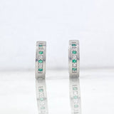 Candongas Giga 1.7cm Esmeraldas 10pts Circones Blancos Plata 925 (Joya)