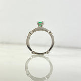 Solitario Moñotes T6 Anillo Esmeraldas 26pts Circones Blancos Plata 925 (Joya)