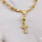 Pulso Denario Virgen Milagrosa 4.9gr / 20cm / 4.5mm Bolas Lisas Oro Amarillo $