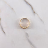 Anillo Rustio Ola 2.55gr / T7 1/4 / Circones Blancos  Dos Oros Amarillo Rosa $