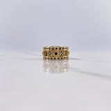 Anillo Mecanico Movimiento 17.3gr / T9 1/2 / Circones Blancos Negros Oro Amarillo $