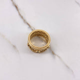 Anillo Mecanico Movimiento 17.3gr / T9 1/2 / Circones Blancos Negros Oro Amarillo $