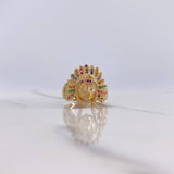 Anillo Rostro Indio 9.3gr / T10 / Circones Colores Oro Amarillo $